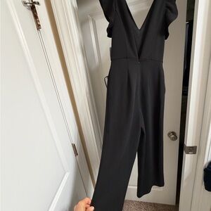 RACHEL Rachel Roy Black V-Neck Wide-Leg Jumpsuit